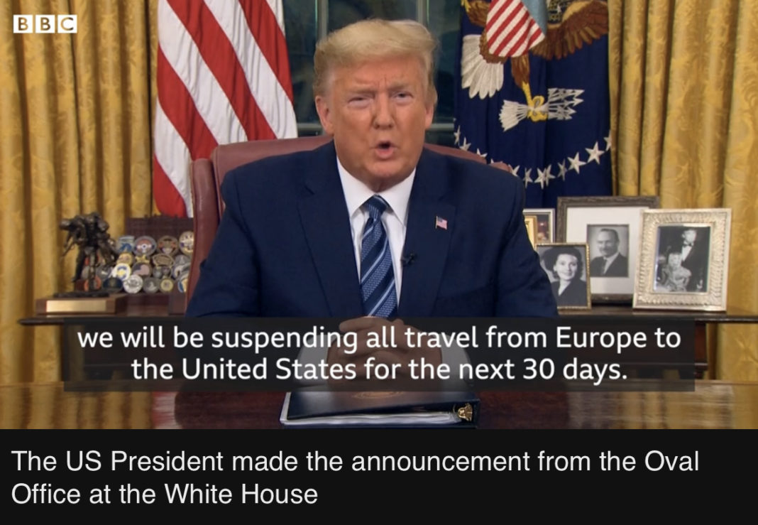 Masa të rrepta: Trump ndalon udhëtimet drejt SHBA për 30 ditë.