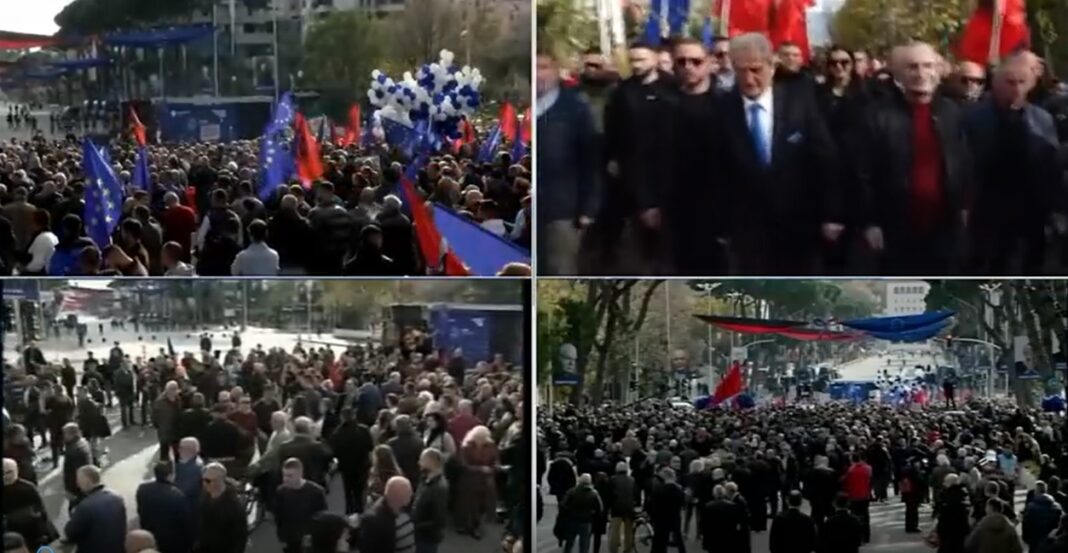Protesta e opozitës, momenti kur Berisha qëllohet me grusht